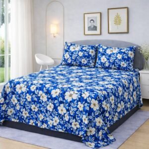 3 Pcs Crystal Cotton King Size Bedsheet Set