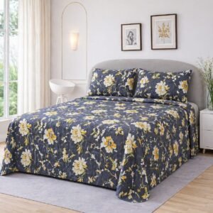 3 Pcs Crystal Cotton King Size Bedsheet Set