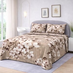 3 Pcs Crystal Cotton King Size Bedsheet Set