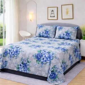 3 Pcs Crystal Cotton King Size Bedsheet Set