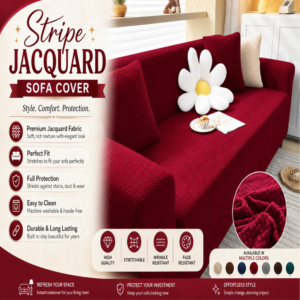 Stripe Jacquard Fitted Sofa Covers